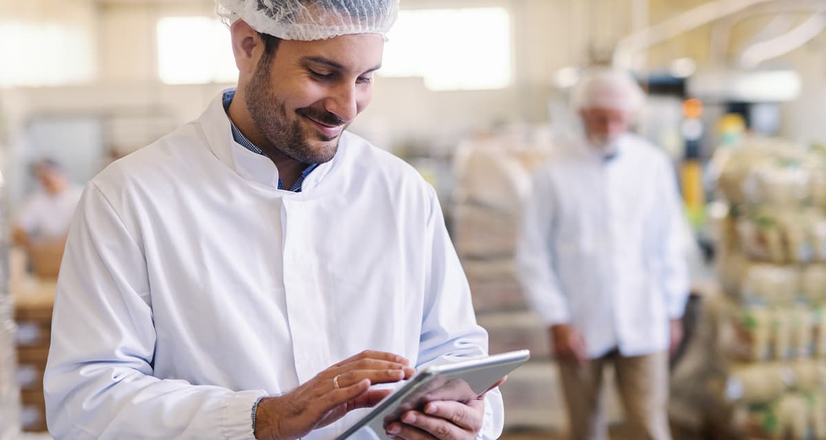 Chef on a tablet, searching for SPC Ingredients