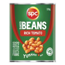 SPC baked beans in rich tomato sauce 3.1kg tin