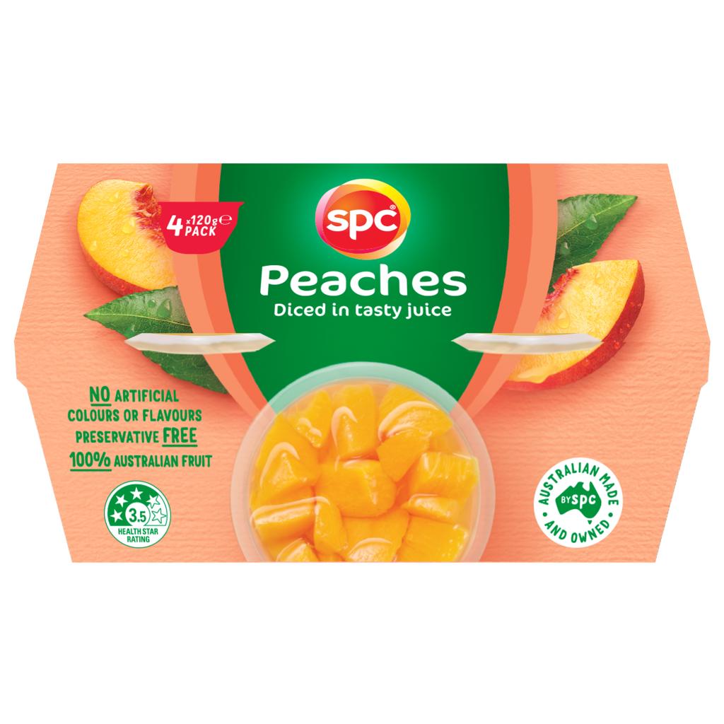 SPC Diced Peaches In Juice 4 x 120g