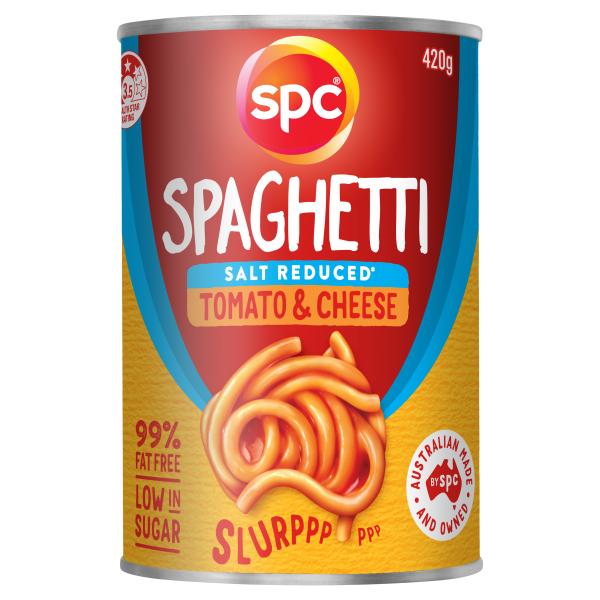 SPC Spaghetti Salt Reduced Tomato & Cheese 420g