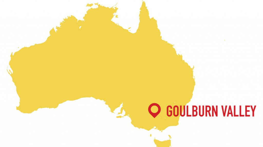 Goulburn Valley's location on the map of Australia